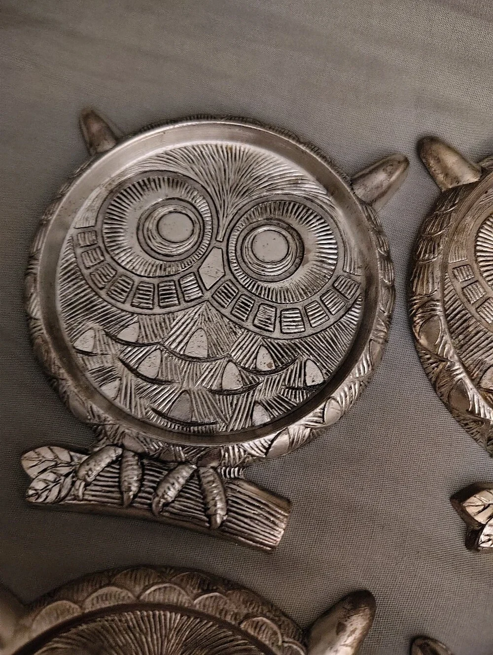 Vintage Style Tan Owl Coasters Set of 6